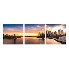 Набор из 3 картин (120х40 см) Манхеттен панорама HE-107-257 Ekoramka