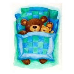 Картина (30х40 см) Медвежонок в кроватке HE-101-569 Ekoramka