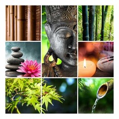 Картина (60х60 см) Коллаж бамбук HE-101-975 Ekoramka