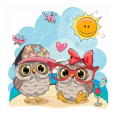 Картина (40х40 см) Совята пляж HE-101-110 Ekoramka