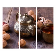 Набор из 3 картин (90х70 см) Чайник и орехи ME-109-150 Ekoramka