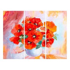 Набор из 3 картин (90х70 см) Маки в вазе HE-107-121 Ekoramka