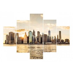 Набор из 5 картин (100х70 см) Манхеттен закат HE-107-214 Ekoramka