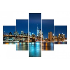 Набор из 5 картин (100х70 см) Манхеттен мосты HE-107-104 Ekoramka