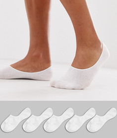 5 пар белых невидимых носков Brave Soul - Белый