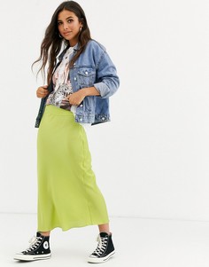 Юбка миди из сатина Free People Normani - Серый