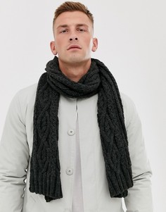 Вязаный шарф с косами French Connection - Серый