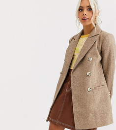 Двубортное пальто Glamorous Petite - Коричневый