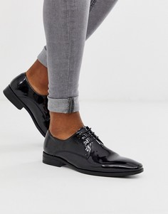 Черные лакированные туфли дерби со шнуровкой Office macro - Черный