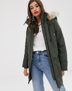 Парка с искусственным мехом на капюшоне Vero Moda - Зеленый