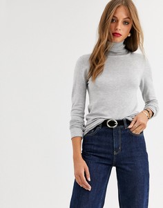 Серый базовый свитер с высоким воротником Stradivarius - Серый