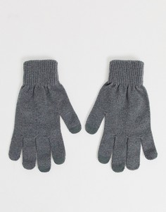 Серые перчатки для сенсорных гаджетов ASOS - Серый