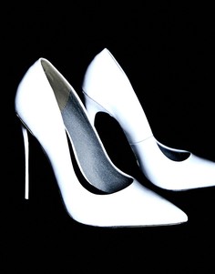 Туфли-лодочки на каблуке-шпильке со светоотражающей отделкой ASOS DESIGN - Penelope - Серебряный