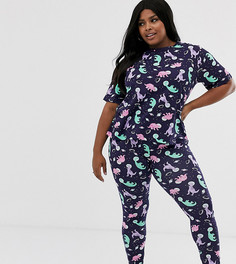 Футболка и леггинсы ASOS DESIGN Curve - Синий