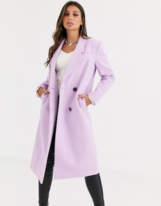 Сиреневое удлиненное пальто ASOS DESIGN - hero - Фиолетовый