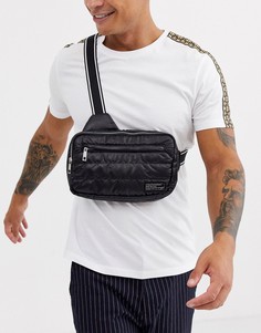 Черная стеганая сумка через плечо New Look - Черный