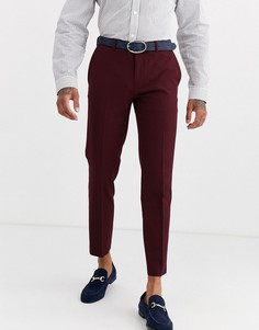 Бордовые брюки скинни Burton Menswear - Красный
