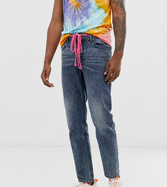 Классические мраморные джинсы с поясом-шнурком ASOS DESIGN Tall - Синий