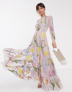 Платье макси с цветочной вышивкой ASOS EDITION - Мульти