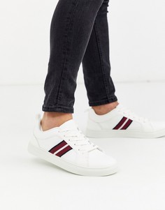 Белые кроссовки с красными полосками Burton Menswear - Белый
