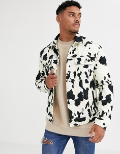 Джинсовая куртка с коровьим принтом ASOS DESIGN - Белый