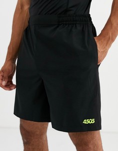 Черные спортивные шорты из быстросохнущей ткани с логотипом ASOS 4505 - Черный