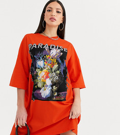 Платье-футболка ASOS DESIGN Tall paradise - Мульти