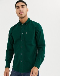 Зеленая приталенная оксфордская рубашка с логотипом Abercrombie & Fitch - Зеленый