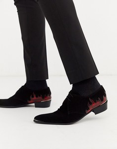 Черные кожаные туфли с изображением пламени Jerrery West Adamant - Черный