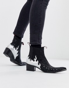 Черные кожаные ботинки челси с эффектом крокодиловой кожи Jeffery West Sylvian - Черный