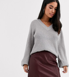 Бордовая мини-юбка из полиуретана New Look Petite - Красный