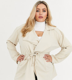 Светло-бежевая куртка в стиле милитари с запахом Boohoo Plus - Светло-бежевый