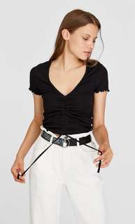 Топ из трикотажа в рубчик Stradivarius