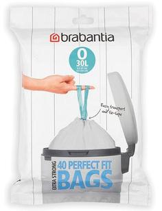 Мусорные вёдра и баки Brabantia Мешки для мусора PerfectFit, размер O (30 л), упаковка-диспенсер, 40 шт