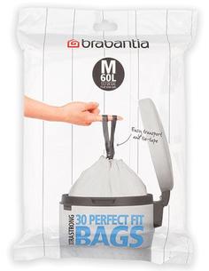 Мусорные вёдра и баки Brabantia Мешки для мусора PerfectFit, размер M (60 л), упаковка-диспенсер, 30 шт