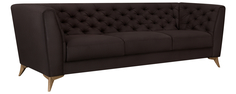 Диван тканевый прямой Честер 248 см Fulton тёмно-коричневый (Искусственная замша) Home Me