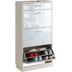 Обувница Мастер Дженни-3 глянец (дуб молочный - белый) МСТ-ОДД-03-МБ-ГЛ Master