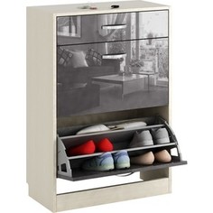 Обувница Мастер Дженни-2 глянец (дуб молочный - серый) МСТ-ОДД-02-МС-ГЛ Master