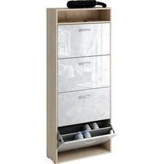 Обувница Мастер Милан-27 глянец (дуб сонома - белый) МСТ-ОДМ-27-СБ-ГЛ Master