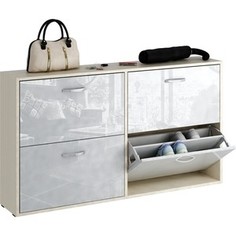 Обувница Мастер Милан-29 глянец (дуб молочный - белый) МСТ-ОДМ-29-МБ-ГЛ Master