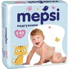 Подгузники трусики Mepsi с рельефным слоем S (4-9кг) 82 шт 4612735-970808