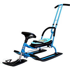 Снегокат Барс 105 Control Animals Ёжик с Т-образным толкателем, спинкой и управляемой передней лыжей Bars