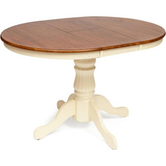 Стол TetChair NAVARRESE (mod. E-R36R+12AV NMO-2B) дерево гевея, rustic oak+cream (дуб+кремовый)