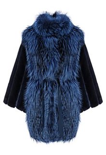 Шуба из аукционного меха норки KOPENHAGEN FUR и меха лисы Emfasi Pelle