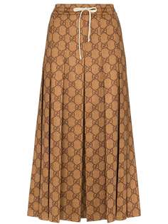 Gucci юбка миди с логотипом GG