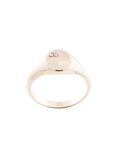 Natalie Marie 9kt yellow gold Nami pearl signet ring