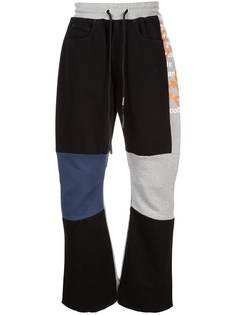 Off-White спортивные брюки в технике пэчворк