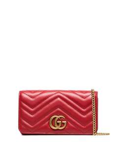 Gucci стеганая сумка Marmont с узором шеврон