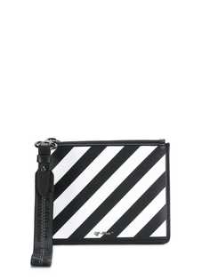Off-White клатч с диагональными полосками