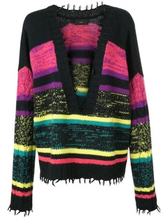 Alanui полосатый джемпер с бахромой